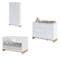 Quarto de Bebê Completo com Berço, Cômoda e Guarda-roupa Cubo