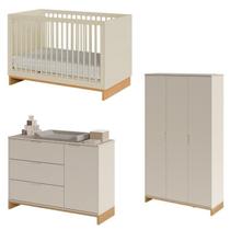 Quarto de Bebê Completo com Berço, Cômoda e Guarda-roupa Cubo