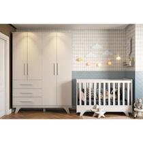 Quarto de Bebê Completo com Berço e Guarda Roupa 100% MDF Jolie Retrô