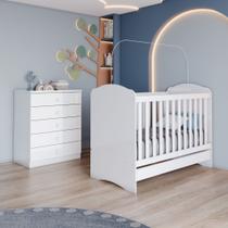 Quarto de Bebê Completo com Berço Mini Cama e Cômoda Faz de Conta Espresso Móveis