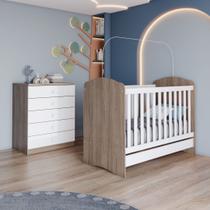 Quarto de Bebê Completo com Berço Mini Cama e Cômoda Lápis de Cor Espresso Móveis