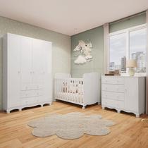 Quarto de Bebê Completo com Guarda-roupa 4 Portas Cômoda e Berço 100% Mdf Mimo Espresso Móveis Quarto de Bebê Completo com Guarda-roupa 4 Portas Cômoda e Berço 100% Mdf Mimo Espresso Móveis