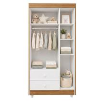 Quarto de Bebê Completo com Guarda-Roupa, Berço e Cômoda Lipe Marrom/Amadeirado/Branco Quarto de Bebê Completo com Guarda-Roupa, Berço e Cômoda Lipe Marrom/Amadeirado/Branco
