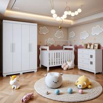 Quarto de Bebê Completo com Guarda-roupa, Berço e Cômoda Lipe Quarto de Bebê Completo com Guarda-roupa, Berço e Cômoda Lipe