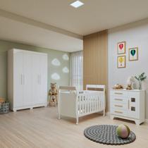 Quarto de Bebê Completo com Guarda-roupa, Berço e Cômoda Manu Quarto de Bebê Completo com Guarda-roupa, Berço e Cômoda Manu