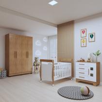 Quarto de Bebê Completo com Guarda-roupa, Berço e Cômoda Manu Quarto de Bebê Completo com Guarda-roupa, Berço e Cômoda Manu