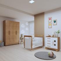 Quarto de Bebê Completo com Guarda-roupa, Berço e Cômoda Manu Quarto de Bebê Completo com Guarda-roupa, Berço e Cômoda Manu