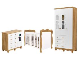Quarto de Bebê Completo com Guarda-roupa Berço