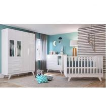 Quarto de Bebê Completo com Guarda Roupa com Janela Cômoda e Berço 100% MDF Jolie Retrô Quarto de Bebê Completo com Guarda Roupa com Janela Cômoda e Berço 100% MDF Jolie Retrô