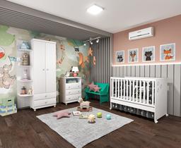 Quarto de Bebê Completo com Guarda Roupa, Cômoda Doçura e Berço Sonetto Tcil Móveis Quarto de Bebê Completo com Guarda Roupa, Cômoda Doçura e Berço Sonetto Tcil Móveis