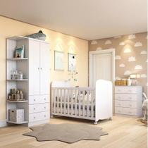 Quarto de Bebê Completo com Guarda Roupa Cômoda e Berço 100% MDF Pega-Pega