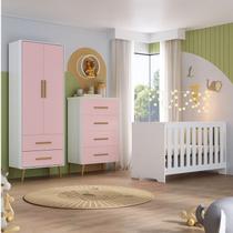 Quarto de Bebê Completo com Guarda-roupa, Cômoda e Berço Magia Espresso Móveis Quarto de Bebê Completo com Guarda-roupa, Cômoda e Berço Magia Espresso Móveis