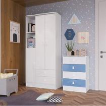 Quarto de Bebê Completo com Guarda-Roupa e Cômoda 376993 Espresso Móveis Quarto de Bebê Completo com Guarda-Roupa e Cômoda 376993 Espresso Móveis