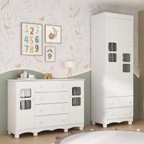 Quarto de Bebê Completo com Guarda-Roupas 2 Portas e Cômoda Luna Multimóveis MP4799 Quarto de Bebê Completo com Guarda-Roupas 2 Portas e Cômoda Luna Multimóveis MP4799