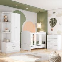 Quarto de Bebê Completo Dominó 2 Portas 6 Gavetas Branco - Pnr Móveis