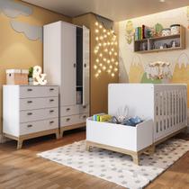 Quarto de Bebê Completo Favo de Mel 2 Portas 6 Gavetas Branco Fm035 Completa Móveis