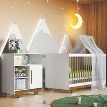 Quarto de Bebê Completo Flocos 100% Mdf 1 Porta Branco/Ypê 4104 - Tigus Baby Quarto de Bebê Completo Flocos 100% Mdf 1 Porta Branco/Ypê 4104 - Tigus Baby