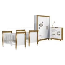 Quarto de Bebê Completo Gêmeos com Guarda-Roupa, 2 Berços e Cômoda Gael Tigus Baby Quarto de Bebê Completo Gêmeos com Guarda-Roupa, 2 Berços e Cômoda Gael Tigus Baby