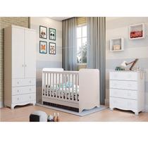 Quarto de Bebê Completo Guarda Roupa 2 Portas Cômoda e Berço Mini Cama Cambalhota Espresso Móveis
