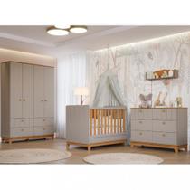 Quarto de Bebê Completo Guarda Roupa 4 Portas Cômoda e Berço Liza Permobili Quarto de Bebê Completo Guarda Roupa 4 Portas Cômoda e Berço Liza Permobili