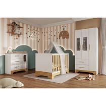 Quarto de Bebê Completo Guarda Roupa e Cômoda com Janela Berço 3 em 1 100 MDF Popy Móveis Peroba Quarto de Bebê Completo Guarda Roupa e Cômoda com Janela Berço 3 em 1 100 MDF Popy Móveis Peroba