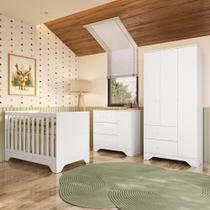 Quarto de Bebê Completo Guarda-roupa e Cômoda e Berço 3 em 1 Minicama 100% Mdf Ravy Espresso Móveis Branco Brilho Quarto de Bebê Completo Guarda-roupa e Cômoda e Berço 3 em 1 Minicama 100% Mdf Ravy Espresso Móveis Branco Brilho