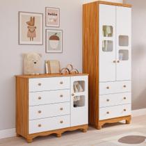 Quarto de Bebê Completo Guarda Roupa Uli 2 Portas Cômoda Uli MDF