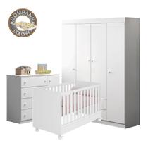 Quarto de Bebê Completo Helena Phoenix Baby com Berço Qmovi 1344 Branco e Colchão Gazin Quarto de Bebê Completo Helena Phoenix Baby com Berço Qmovi 1344 Branco e Colchão Gazin