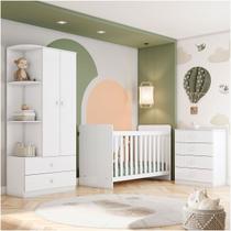 Quarto de Bebê Completo Hope 2 Portas 6 Gavetas Ie02 Branco - Pnr Móveis Quarto de Bebê Completo Hope 2 Portas 6 Gavetas Ie02 Branco - Pnr Móveis