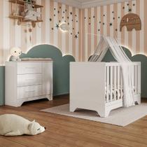 Quarto de Bebê Completo Isadora 100% Mdf 1 Porta 3 Gavetas Branco Brilho - Pnr Móveis Quarto de Bebê Completo Isadora 100% Mdf 1 Porta 3 Gavetas Branco Brilho - Pnr Móveis