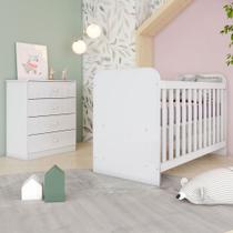 Quarto de Bebê Completo Labirinto 4 Gavetas Branco - Henn Quarto de Bebê Completo Labirinto 4 Gavetas Branco - Henn
