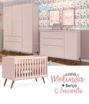 Quarto de Bebê Completo Melinda Phoenix Baby Rosê MDF Berço Mini Cama Qmovi Retrô Quarto de Bebê Completo Melinda Phoenix Baby Rosê MDF Berço Mini Cama Qmovi Retrô
