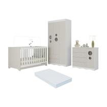 Quarto de Bebê Completo Mp4639 4 Portas 6 Gavetas em MDP MDF Branco-off White Multimóveis Quarto de Bebê Completo Mp4639 4 Portas 6 Gavetas em MDP MDF Branco-off White Multimóveis