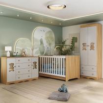 Quarto de Bebê Completo MP4810 Doçura com Berço Americano 3 em 1 4 Portas 6 Gavetas MDP Amadeirado Quarto de Bebê Completo MP4810 Doçura com Berço Americano 3 em 1 4 Portas 6 Gavetas MDP Amadeirado