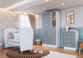 Quarto de Bebê Completo Pimpolho com Guarda-Roupa 3 Portas, Cômoda e Berço Espresso Móveis