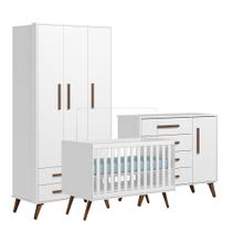 Quarto de Bebê Completo Qencanto Retrô Qmovi Branco