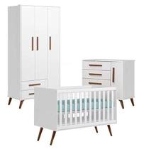 Quarto de Bebe Completo Retrô Q Encanto Branco Qmovi