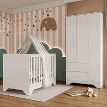 Quarto de Bebê Completo Sofi 100% Mdf 3 Portas 2 Gavetas Branco Brilho - Pnr Móveis Quarto de Bebê Completo Sofi 100% Mdf 3 Portas 2 Gavetas Branco Brilho - Pnr Móveis