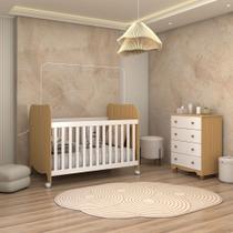 Quarto de Bebê Completo Sueño Cômoda 4 Gavetas 100% Mdf Branco Brilho/Amêndoa - Panorama Móveis Quarto de Bebê Completo Sueño Cômoda 4 Gavetas 100% Mdf Branco Brilho/Amêndoa - Panorama Móveis