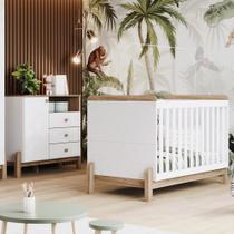 Quarto de Bebê Completo Ternura 1 Porta 3 Gavetas Branco/Jequitibá - Henn Quarto de Bebê Completo Ternura 1 Porta 3 Gavetas Branco/Jequitibá - Henn