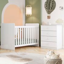 Quarto de Bebê Completo Thaiany 2 Portas 2 Gavetas Branco - Bci Móveis