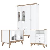 Quarto de Bebê Confete Branco Brilho Jequitibá HP - Henn Quarto de Bebê Confete Branco Brilho Jequitibá HP - Henn