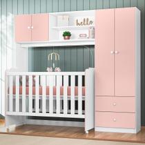 Quarto De Bebê Conjugado Ternura Com Berço Bco Rosa Peternella