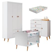 Quarto de Bebê Duda com Berço Americano Ludmila Branco Acetinado Bétula e Colchão Gazin - Carolina Quarto de Bebê Duda com Berço Americano Ludmila Branco Acetinado Bétula e Colchão Gazin - Carolina