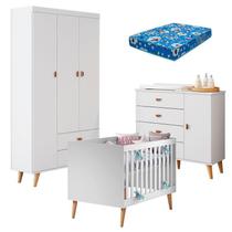 Quarto de Bebê Duda com Berço Americano Ludmila Branco Acetinado Bétula e Colchão Ortobom - Carolina Quarto de Bebê Duda com Berço Americano Ludmila Branco Acetinado Bétula e Colchão Ortobom - Carolina