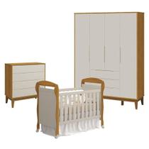 Quarto de Bebê Elfe Classic e Berço Danny 4 Portas MDF Areia Savana Reller Quarto de Bebê Elfe Classic e Berço Danny 4 Portas MDF Areia Savana Reller