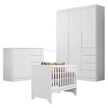 Quarto de Bebê Eloá com Berço Americano Retro Maya Branco Acetinado Phoenix Baby