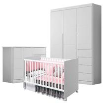 Quarto de Bebê Eloá com Berço Americano Tico Branco Acetinado Phoenix Baby