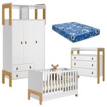 Quarto de Bebê Fantasia Branco Acetinado com Colchão Tend Tudo Qmovi Quarto de Bebê Fantasia Branco Acetinado com Colchão Tend Tudo Qmovi