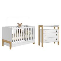 Quarto de Bebê Fantasia Cômoda e Berço Branco - Qmovi